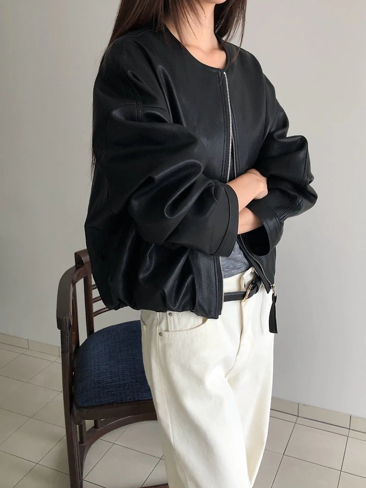 Leather Balloon Jacket by Heize for Women - view 2