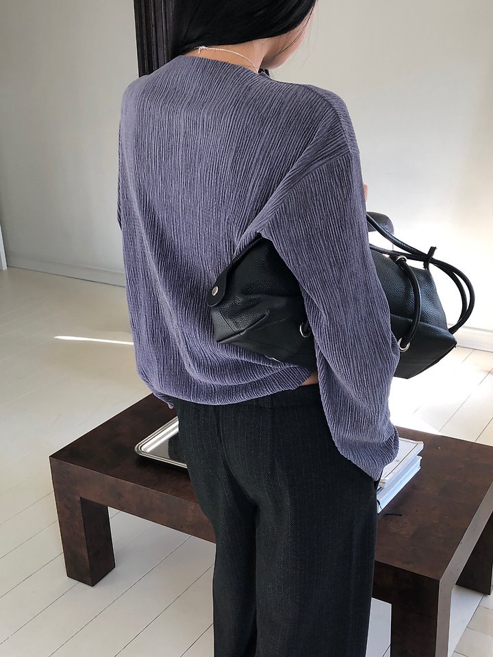 Velvet Pleated Tee by Heize for Women - view 6