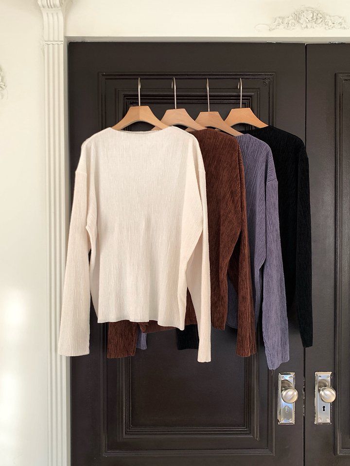 Velvet Pleated Tee by Heize for Women - view 8