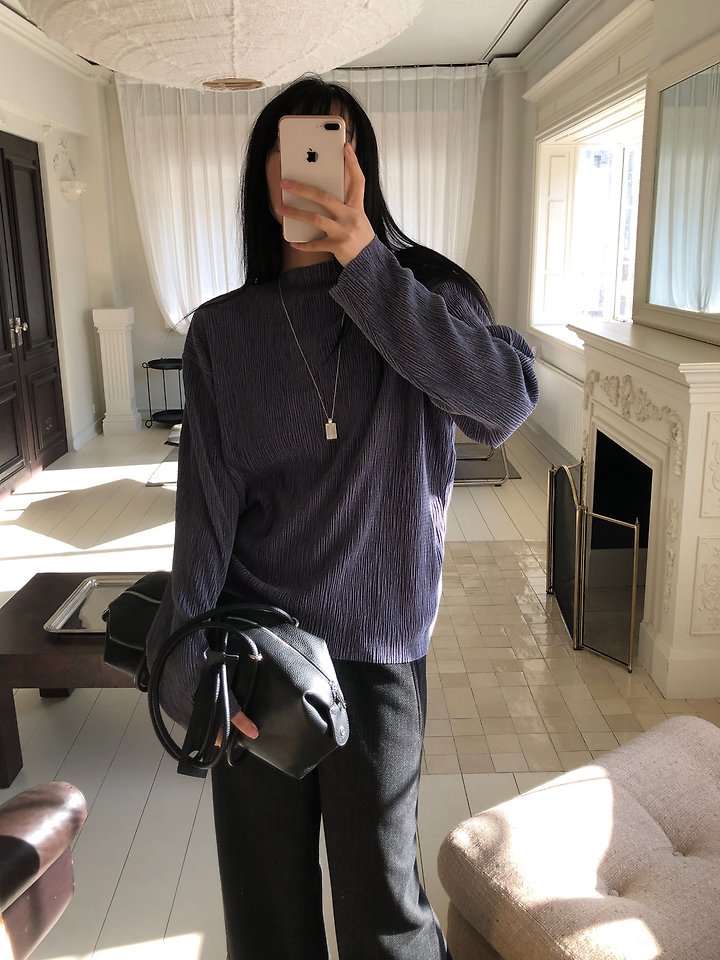 Velvet Pleated Tee by Heize for Women - view 3