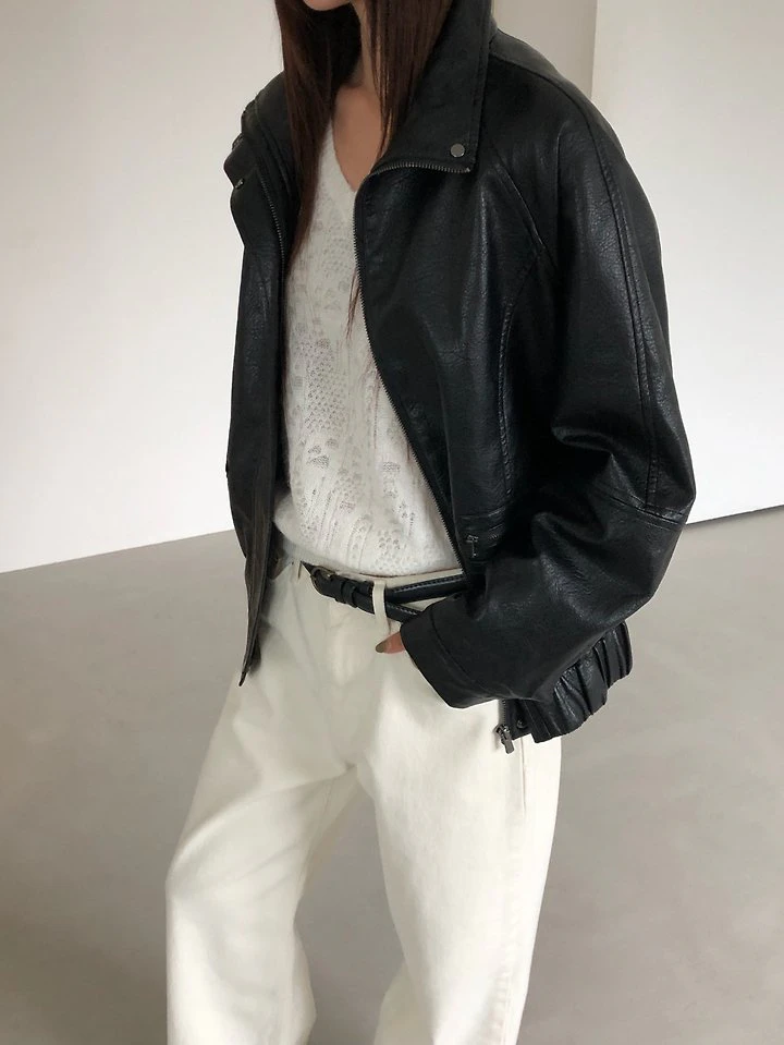 Gentle Leather Jacket by Heize for Women - view 2