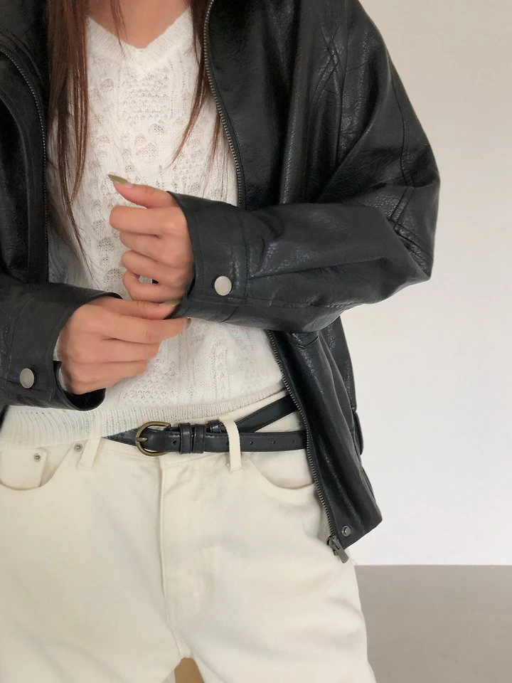 Gentle Leather Jacket by Heize for Women - view 4
