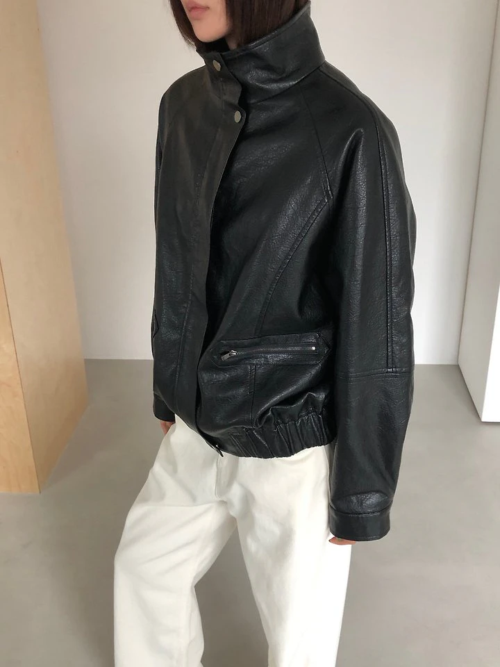 Gentle Leather Jacket by Heize for Women - view 8