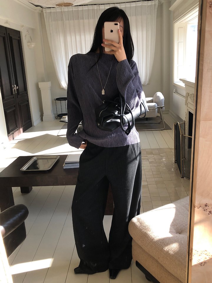 Velvet Pleated Tee by Heize for Women - view 1