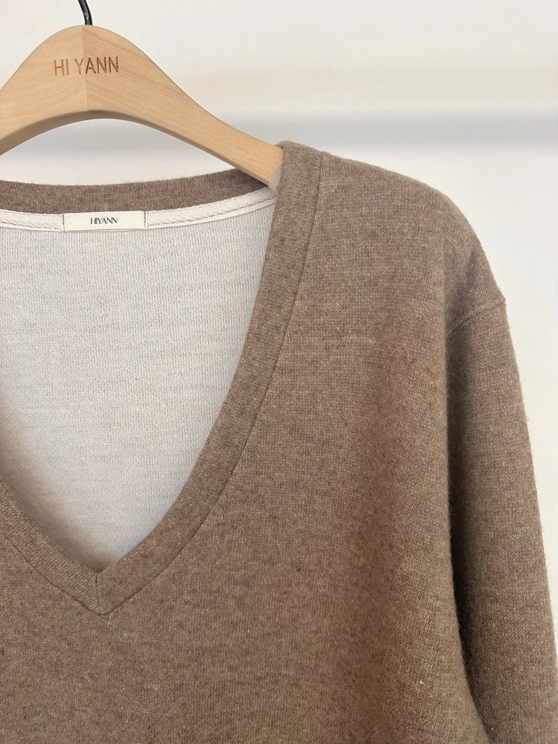 Wool V-neck Knit by Hiyann for Women - view 7