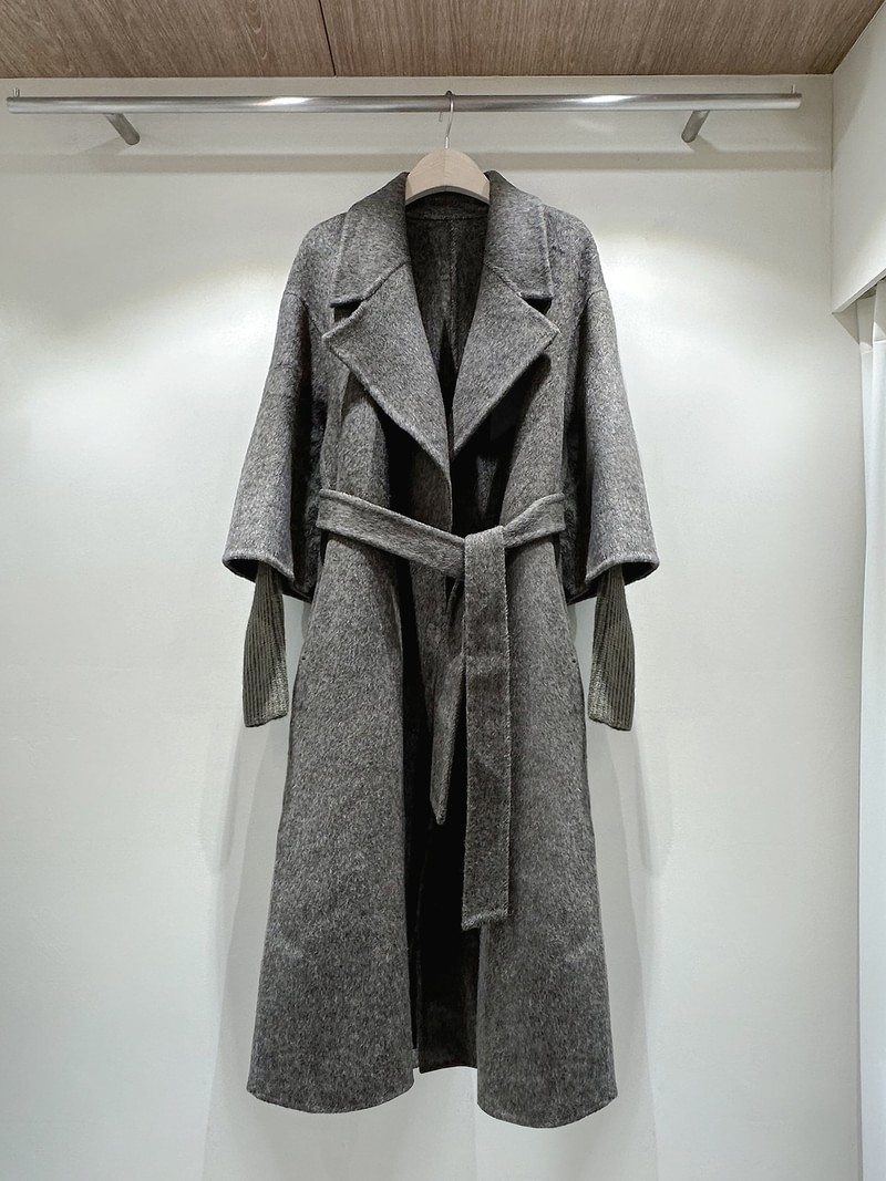 Double-Layered Knit Sleeve Handmade Coat by J dew for Women - view 1