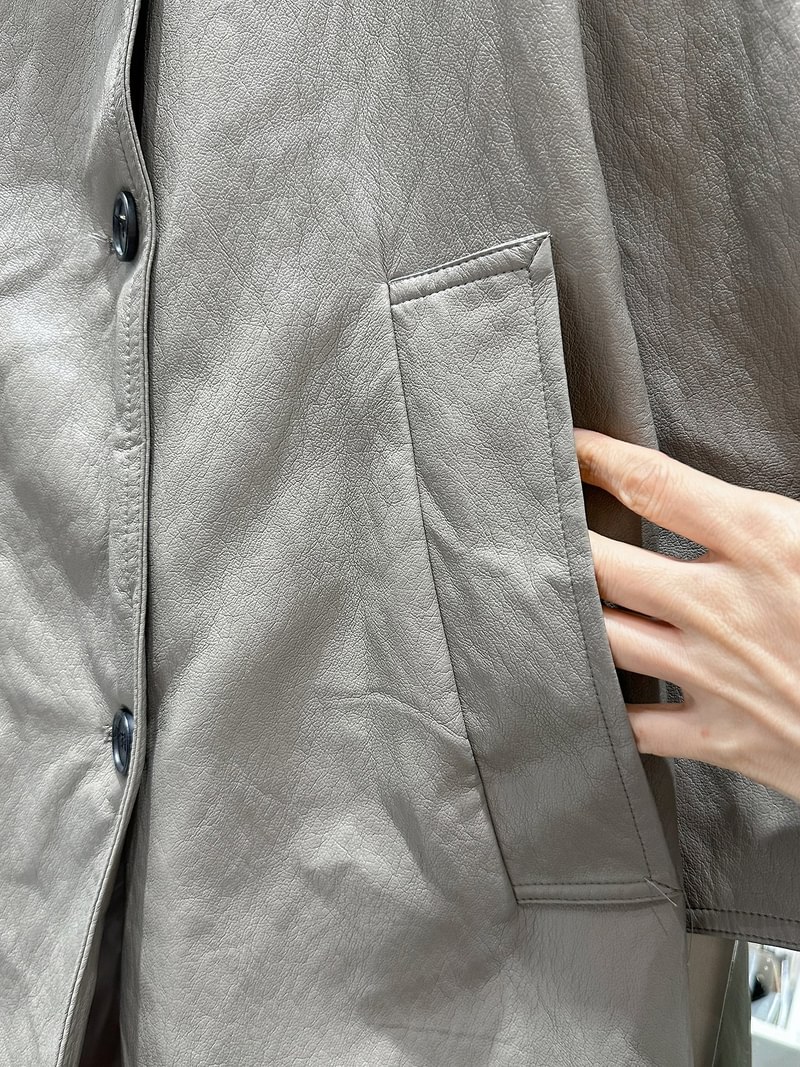 Leather High-Neck Trench Coat by J dew for Women - view 8
