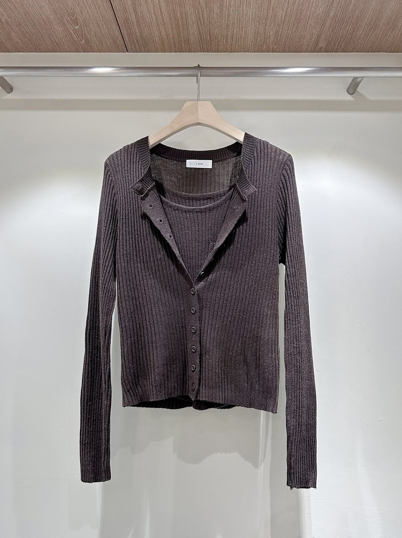 Ribbed Pocket Sleeveless Cardigan Set by J dew for Women - view 4