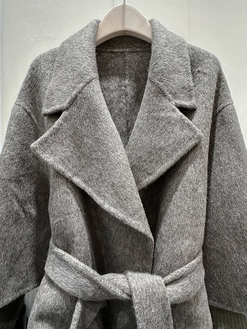Double-Layered Knit Sleeve Handmade Coat by J dew for Women - view 4