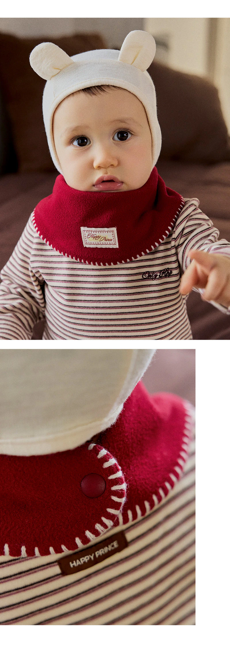 Nest Polo Fleece Baby Banana Bib (set of 5) by Kids Clara for Baby - view 2