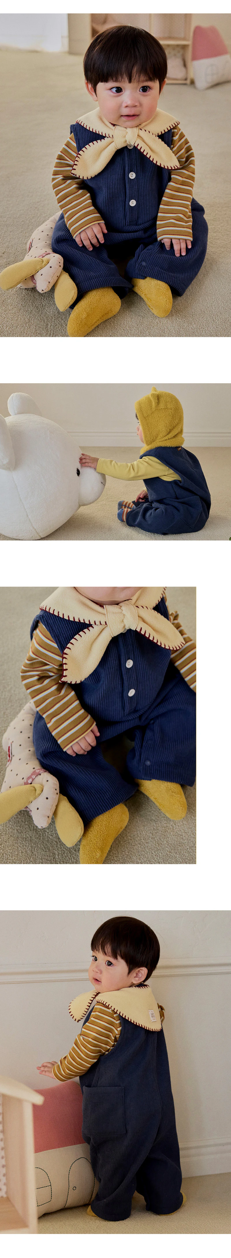 Browny Fleece Corduroy Baby Jumpsuit by Kids Clara for Baby - view 2