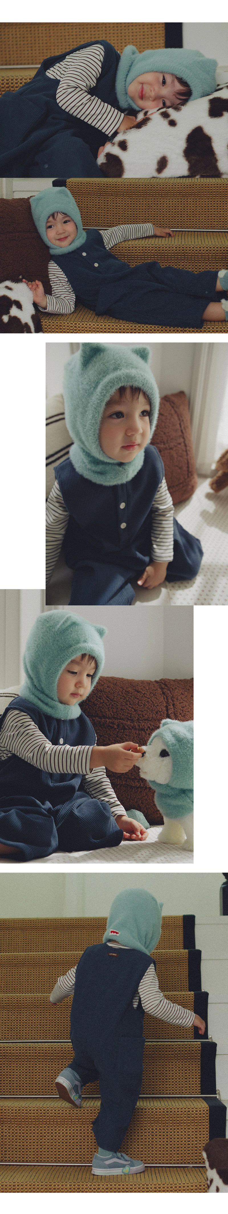 Browny Fleece Corduroy Baby Jumpsuit by Kids Clara for Baby - view 3