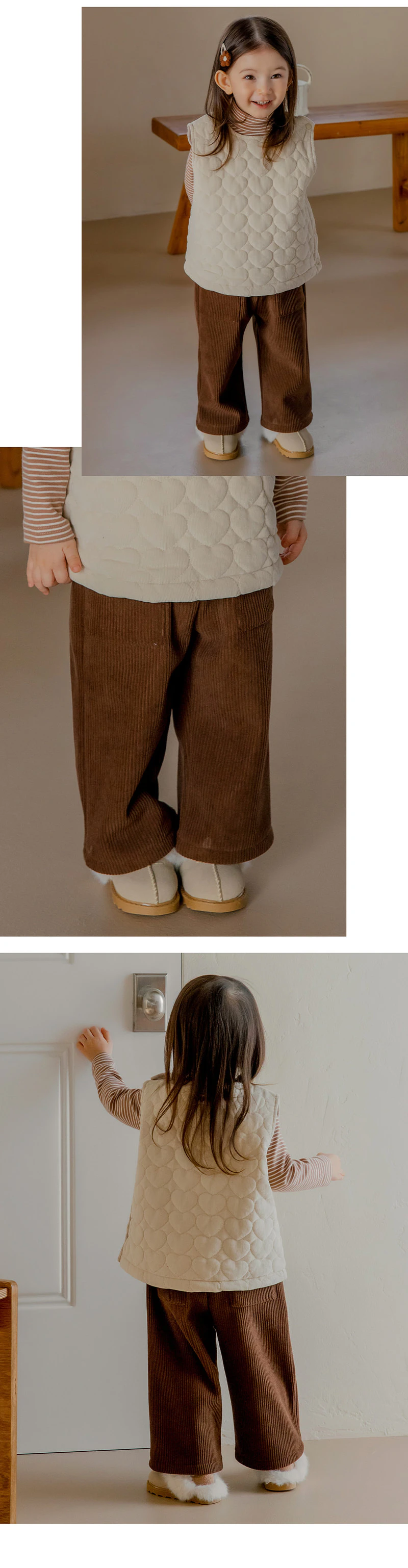 S'more Fleeced Corduroy Wide Pants by Kids Clara for Baby - view 5