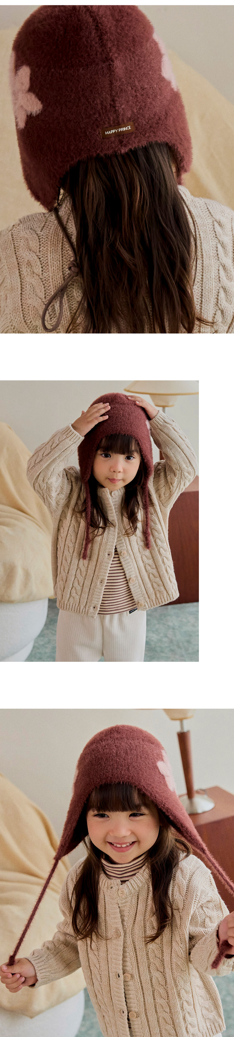 Mink Fluffy Rosy Knit Bonnet by Kids Clara for Baby - view 5