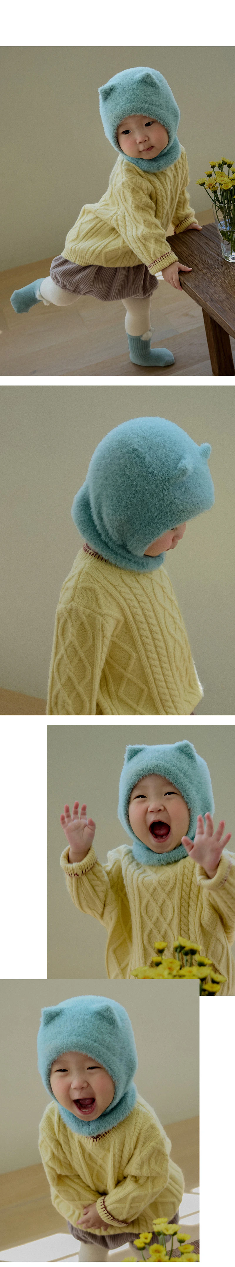 Mink Fluffy Knit Baby Balaclava by Kids Clara for Baby - view 3
