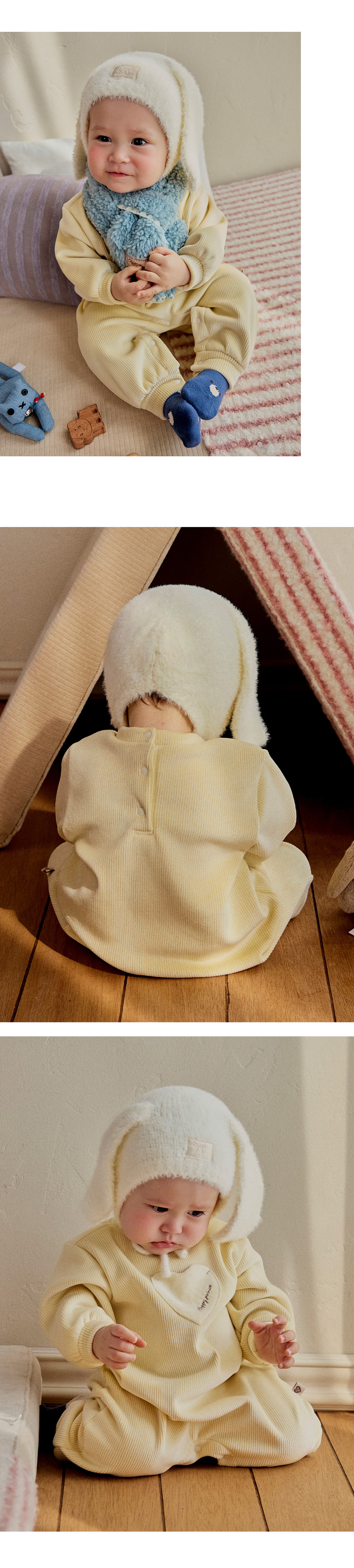Mink Fluffy Bunny Knit Baby Bonnet by Kids Clara for Baby - view 4