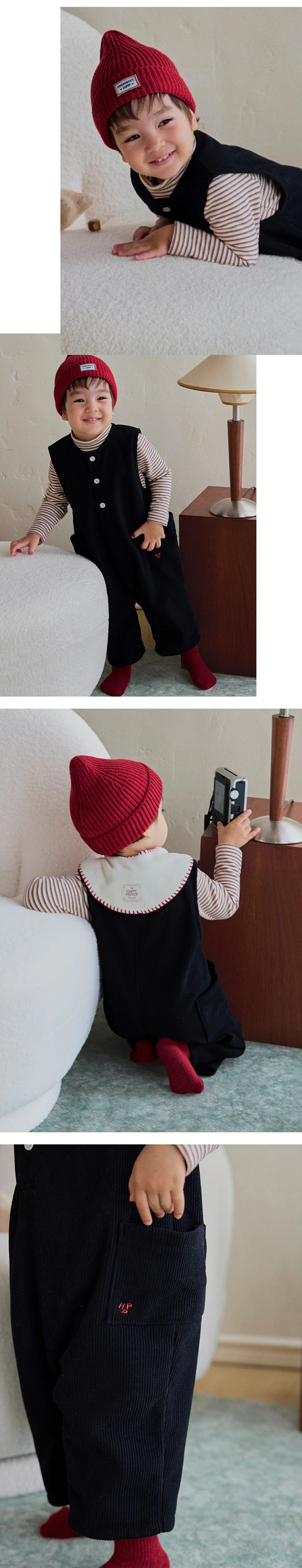 Browny Fleece Corduroy Baby Jumpsuit by Kids Clara for Baby - view 7