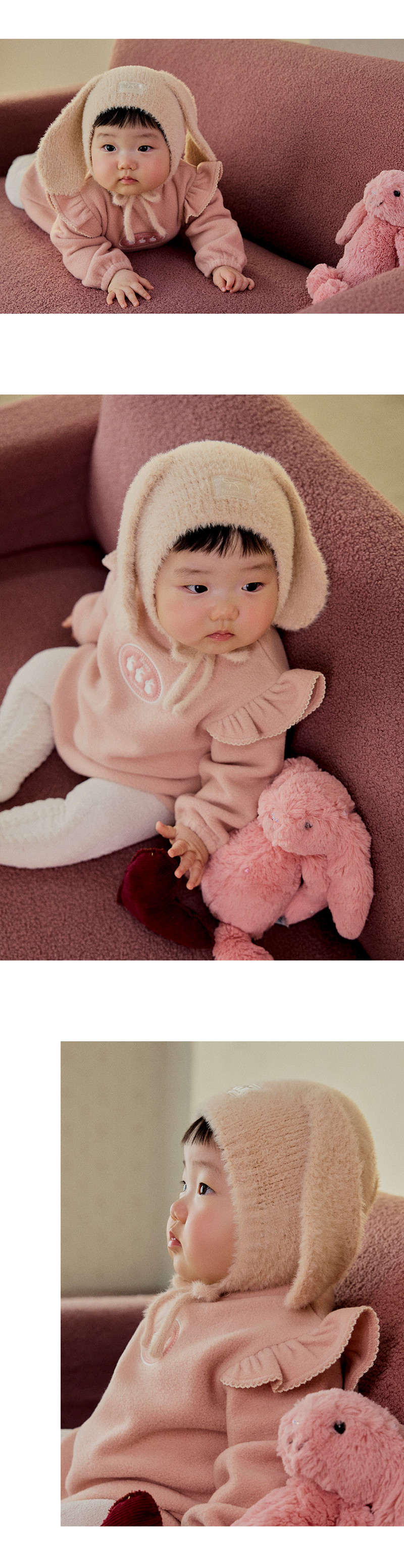 Mink Fluffy Bunny Knit Baby Bonnet by Kids Clara for Baby - view 6