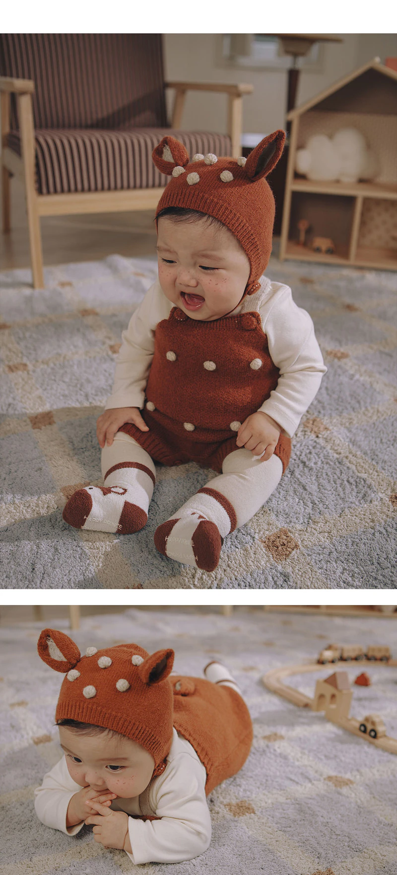 Moa Knit Baby Overalls Set by Kids Clara for Baby - view 4