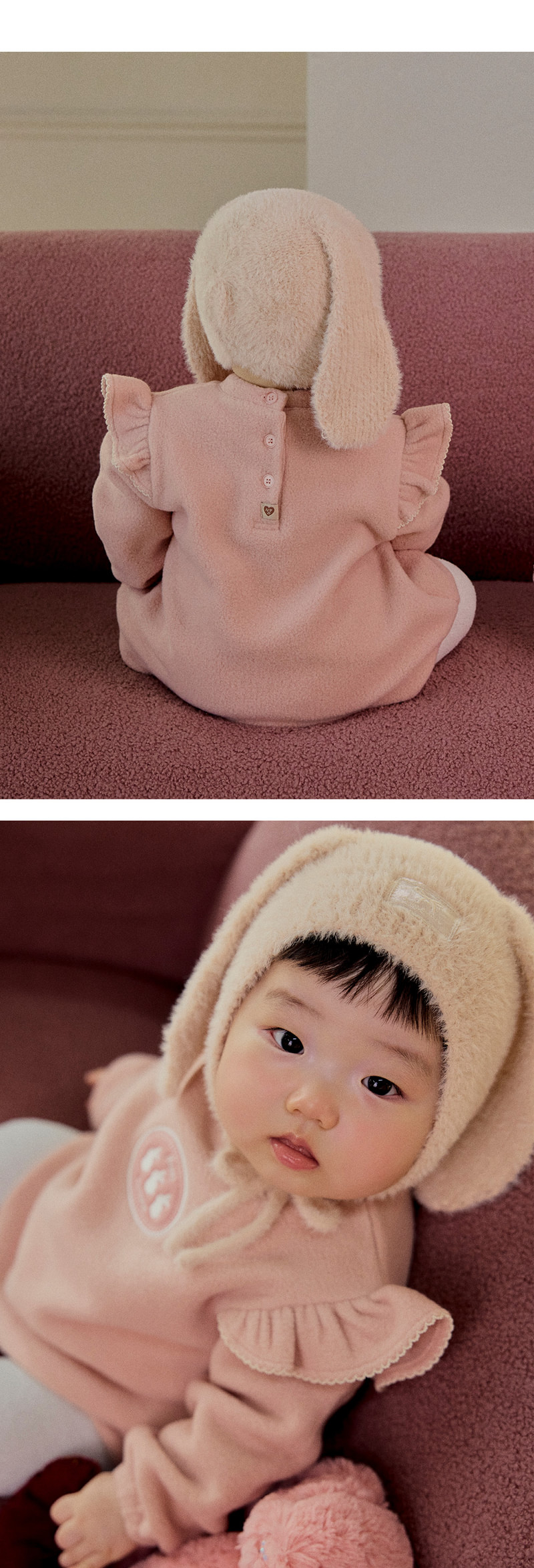 Mink Fluffy Bunny Knit Baby Bonnet by Kids Clara for Baby - view 7