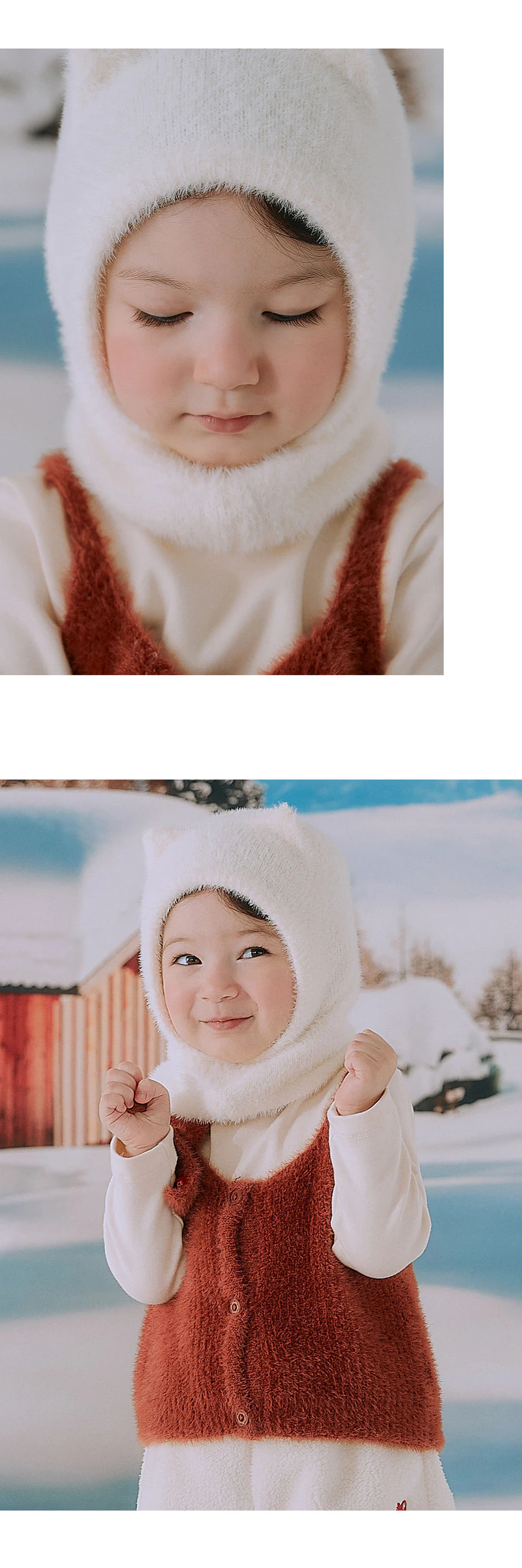 Mink Fluffy Knit Baby Balaclava by Kids Clara for Baby - view 9