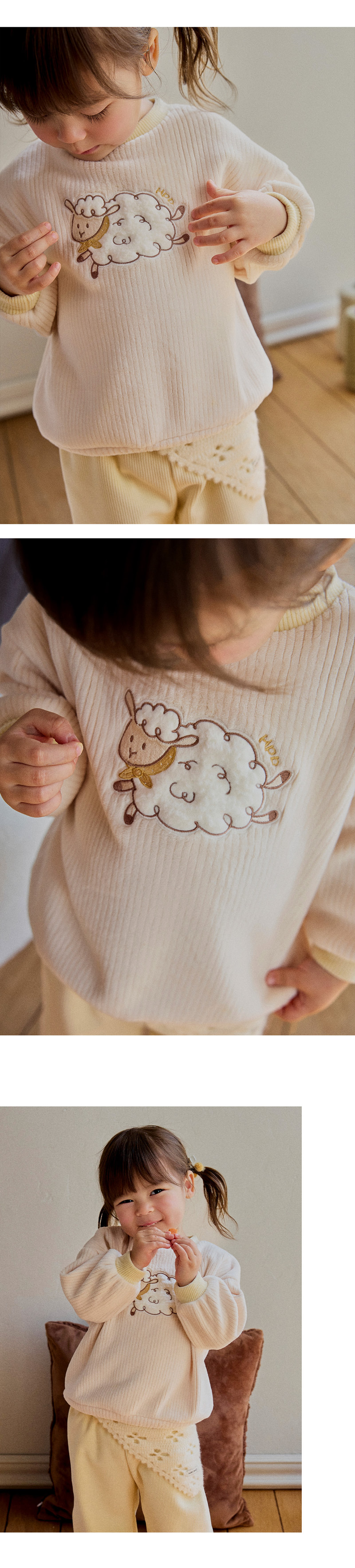 Milky Double Velour Baby Sweatshirt by Kids Clara for Baby - view 3
