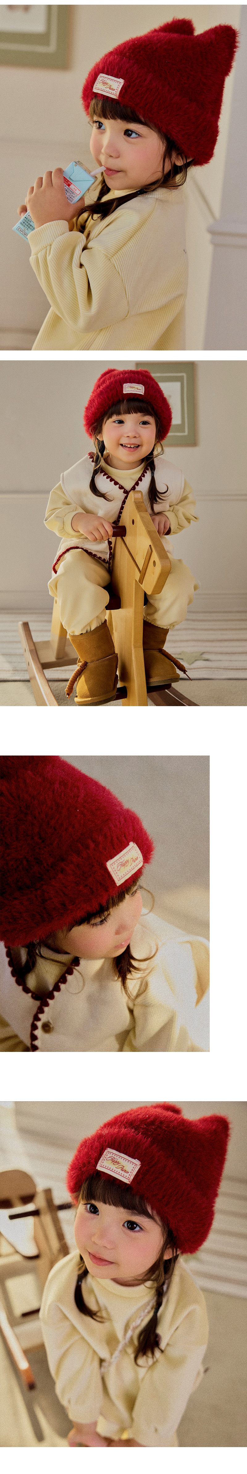 Mink Fluffy Nero Knit Beanie by Kids Clara for Baby - view 6