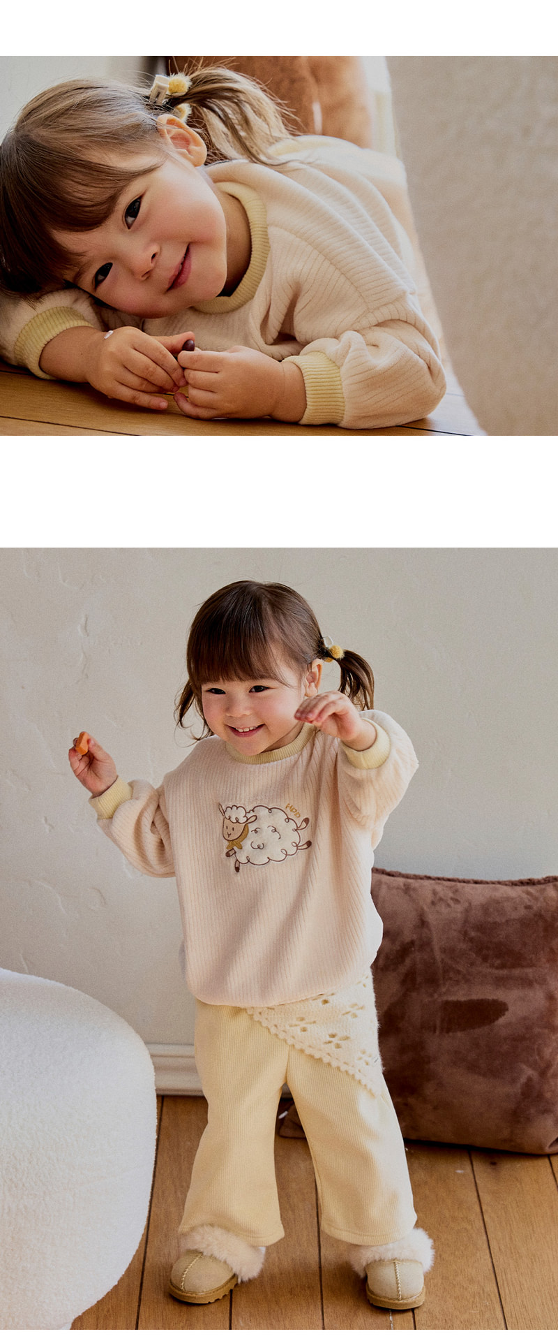 Milky Double Velour Baby Sweatshirt by Kids Clara for Baby - view 4