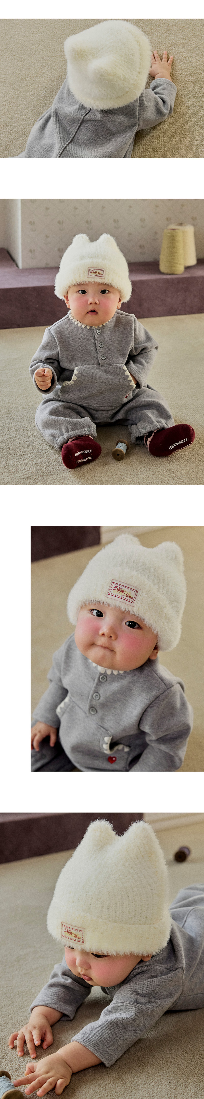 Mink Fluffy Nero Knit Beanie by Kids Clara for Baby - view 7