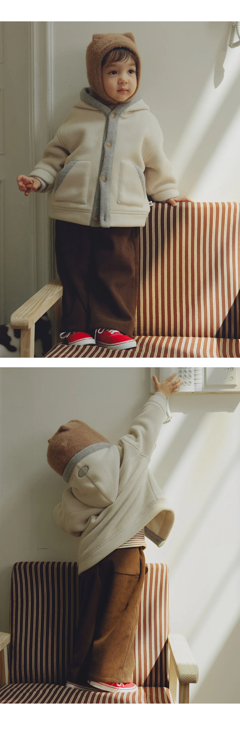 S'more Fleeced Corduroy Wide Pants by Kids Clara for Baby - view 3