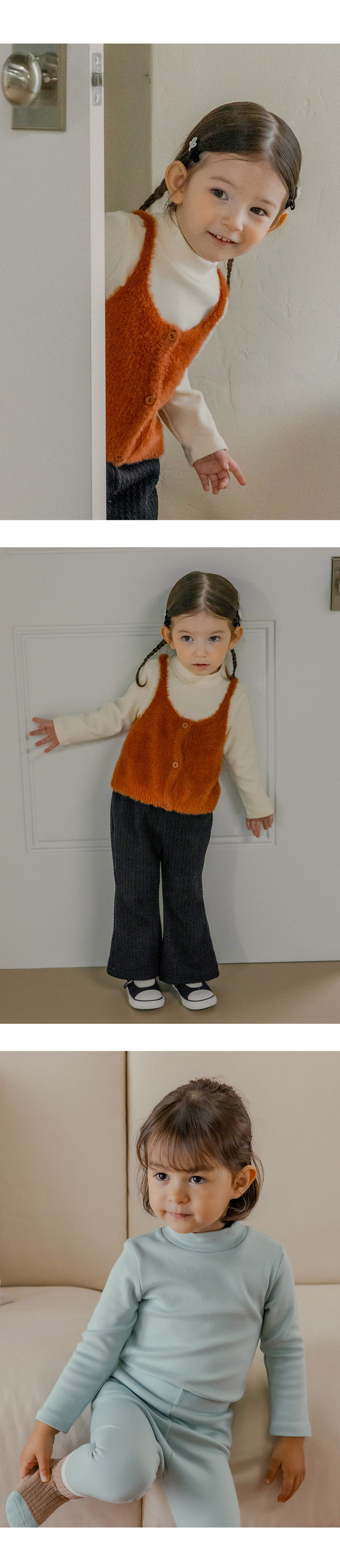 Pure Basic Modal Fleece Mock Neck Tee by Kids Clara for Baby - view 8