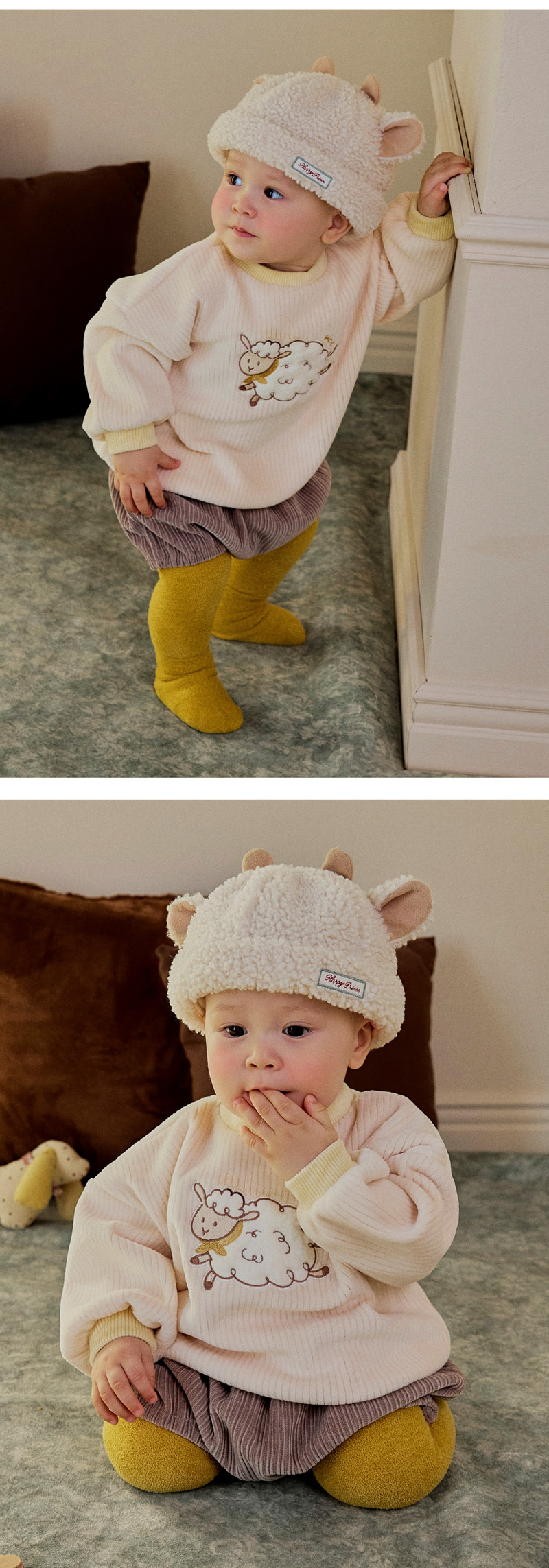 Milky Double Velour Baby Sweatshirt by Kids Clara for Baby - view 6