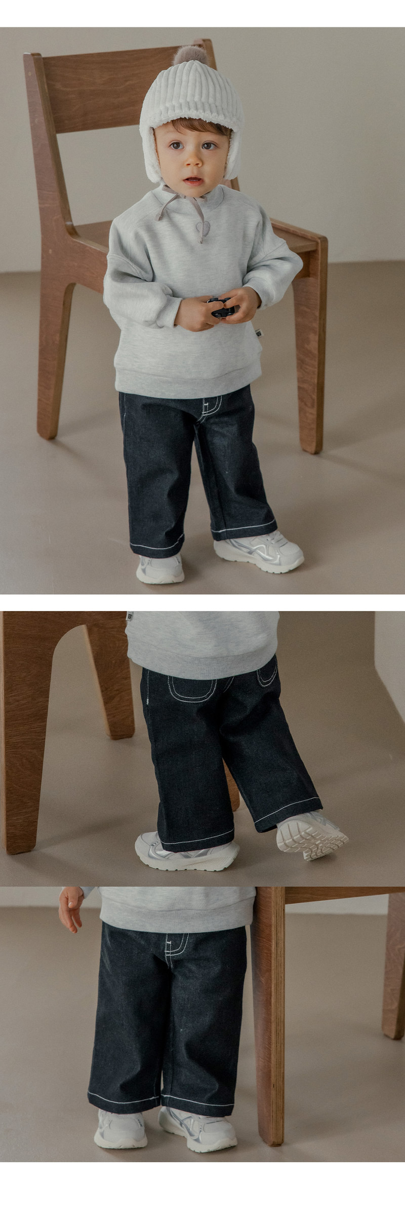 Arlo Denim Fleeced Pants by Kids Clara for Baby - view 2