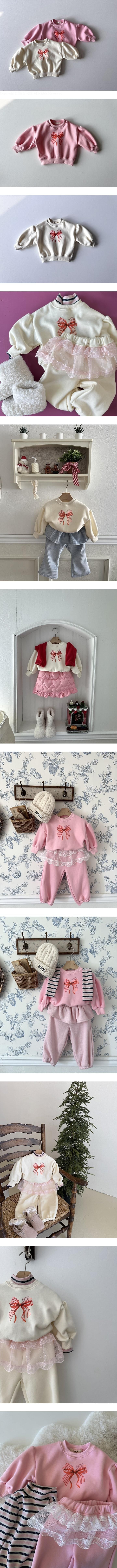 Ribbon Puff Sweatshirt by Le petitmot for Child - view 1