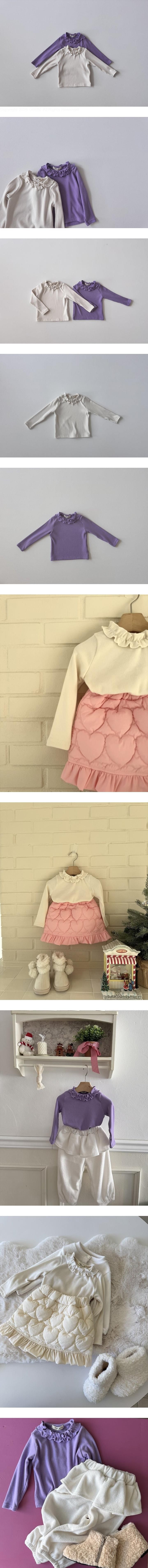 Oves Ribbed Frill Tee by Le petitmot for Child - view 1