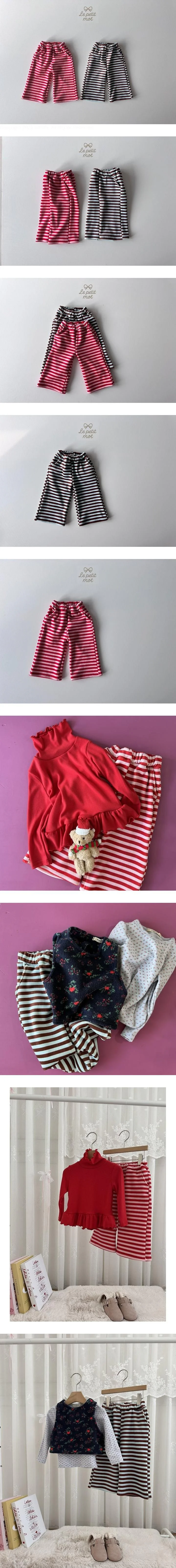 Striped Turn Up Pants by Le petitmot for Child - view 1