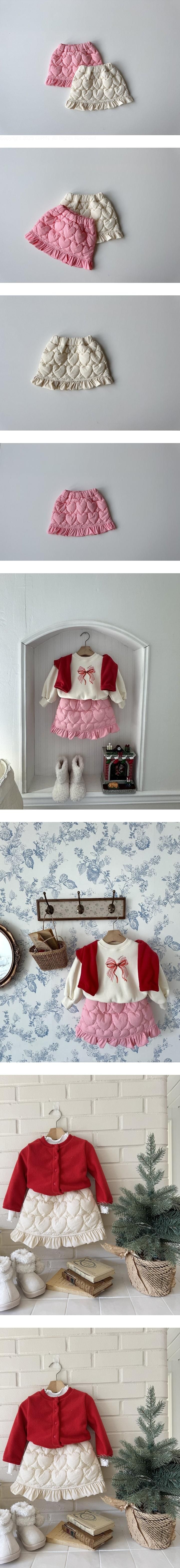 Heart Quilted Skirt by Le petitmot for Child - view 1