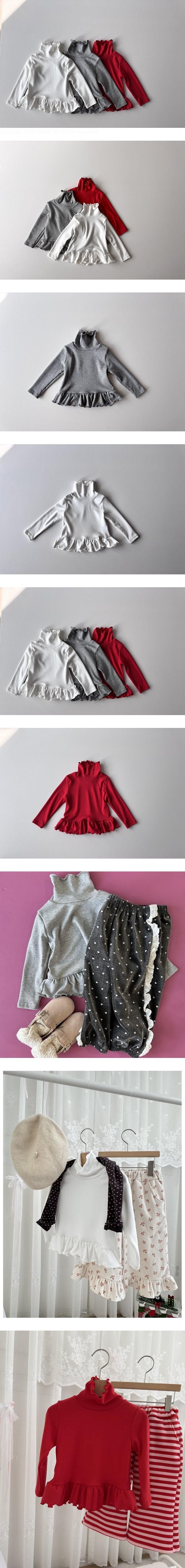 Normal Frill Turtleneck Tee by Le petitmot for Child - view 1