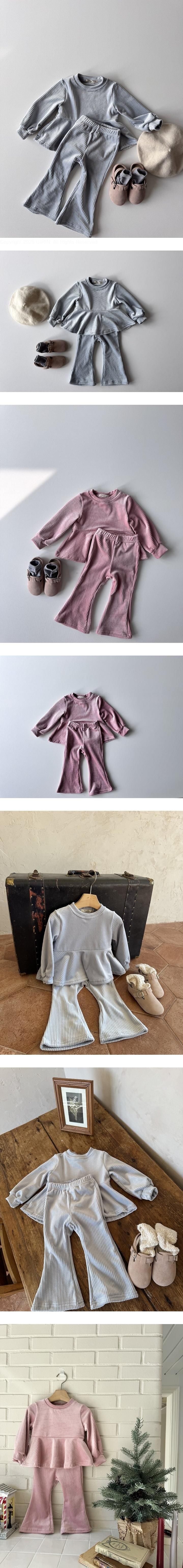 Mink Velour Bootcut Top & Bottom Set by Le petitmot for Child - view 1