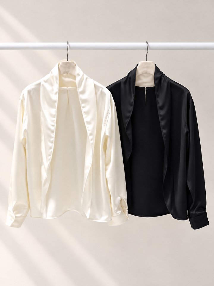 Mer Satin Tie Blouse by Lenoii for Women - view 5