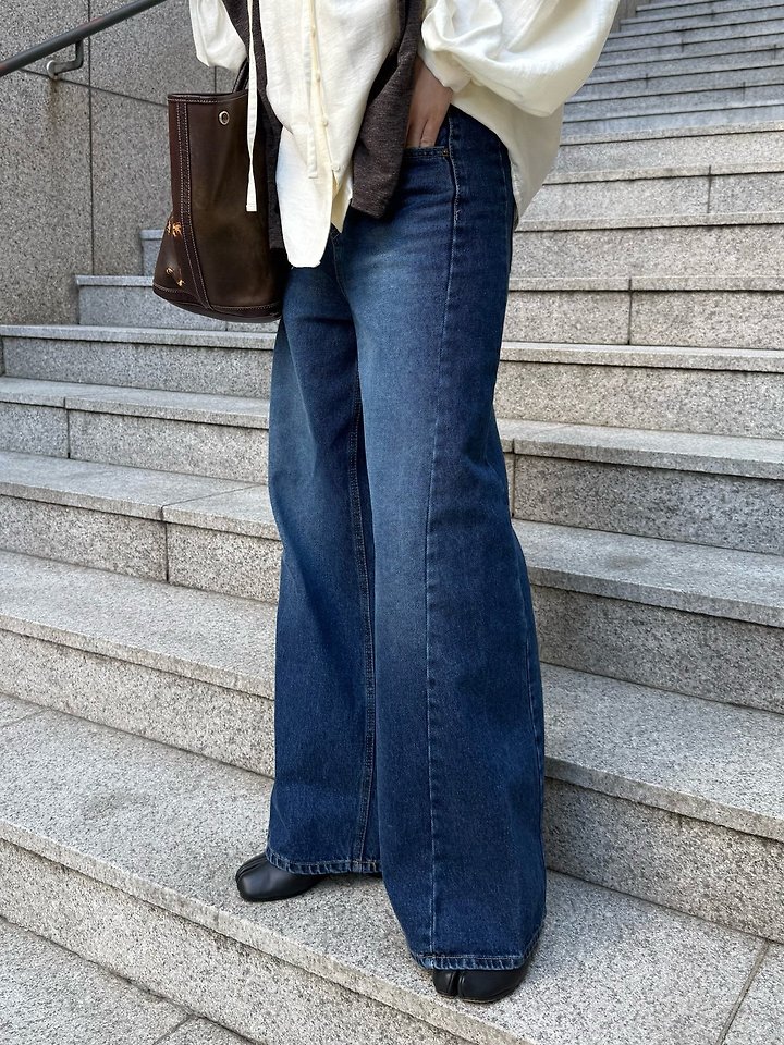 City Wide Flare Denim Pants (Hidden Banding) by Lenoii for Women - view 2