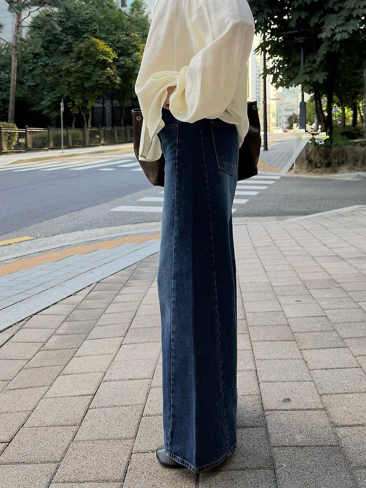 City Wide Flare Denim Pants (Hidden Banding) by Lenoii for Women - view 8