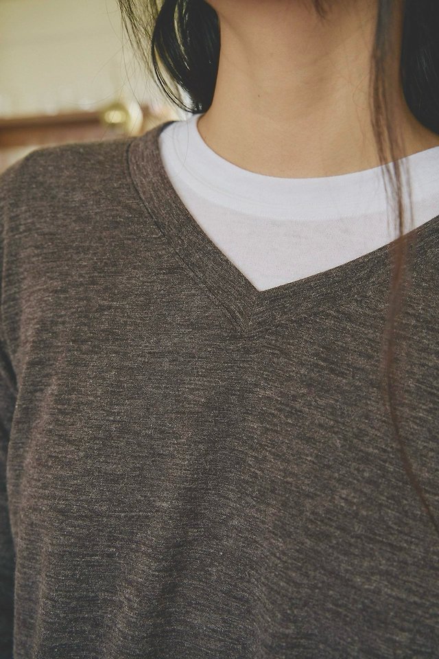 Mocca V-Neck Basic Tee by Lenoii for Women - view 6