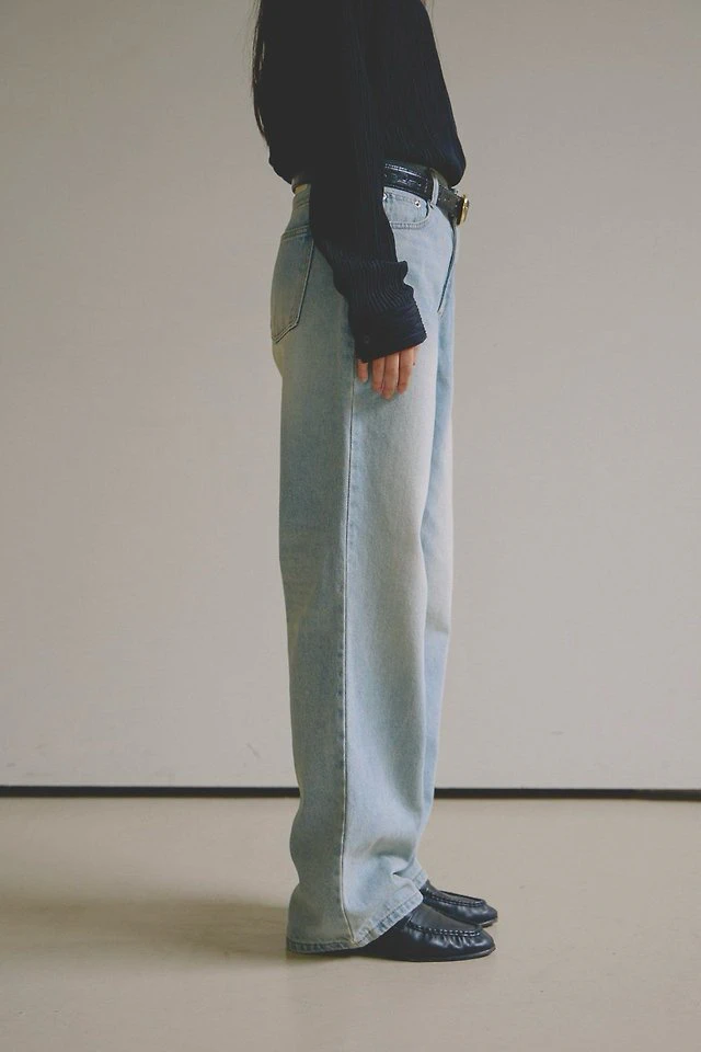 Indie Vintage Wash Straight Denim Pants by Lenoii for Women - view 10