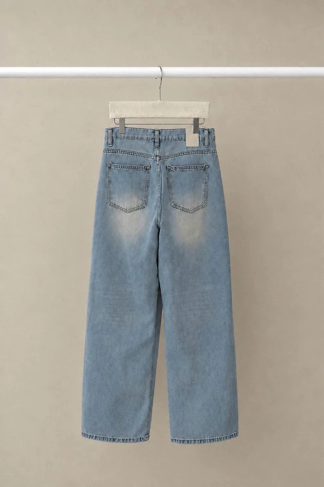 Indie Vintage Wash Straight Denim Pants by Lenoii for Women - view 12