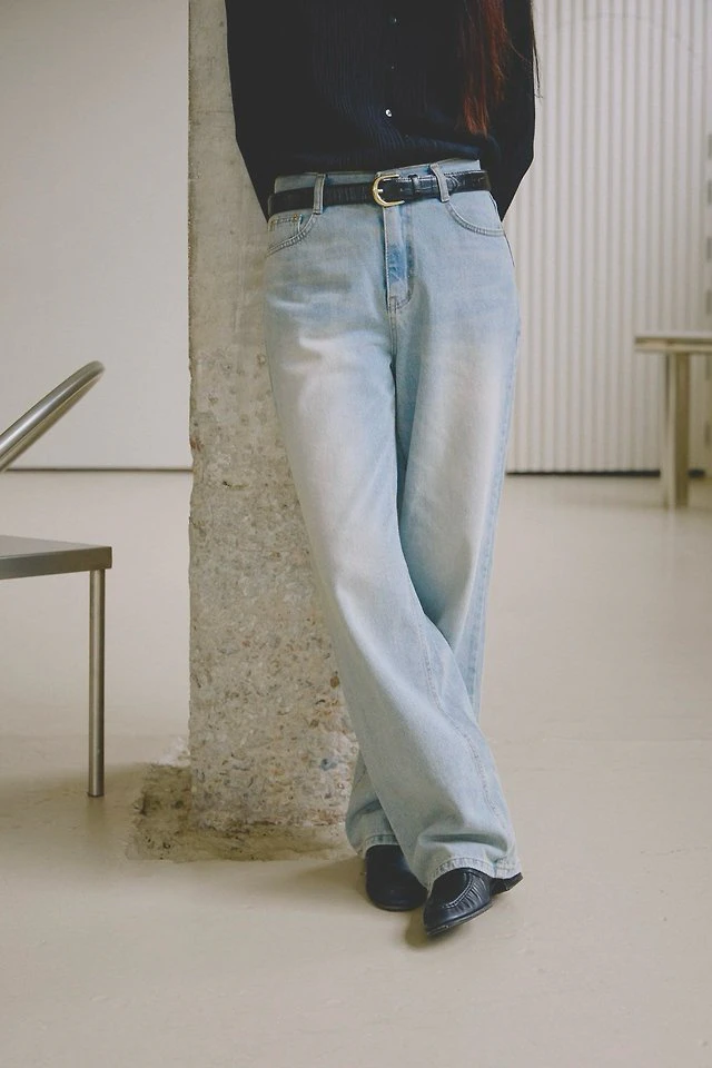 Indie Vintage Wash Straight Denim Pants by Lenoii for Women - view 6