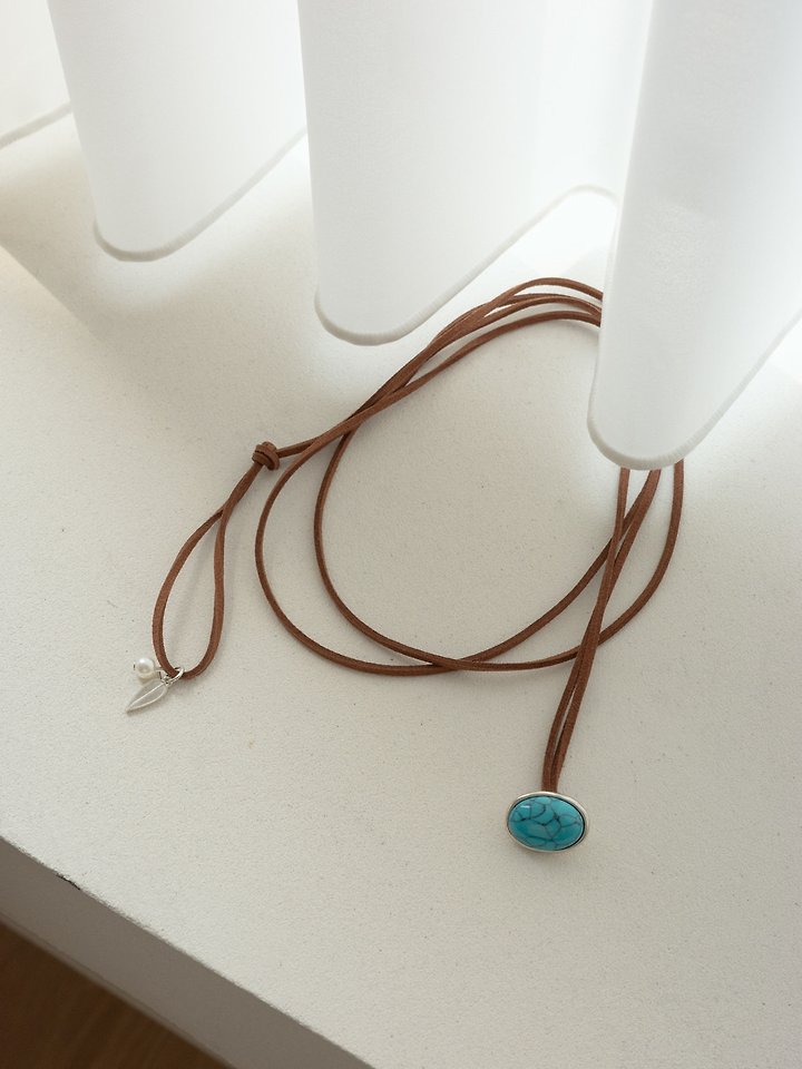 Sandy Vintage Turkey Suede Strap Necklace by Lenoii for Women - view 2