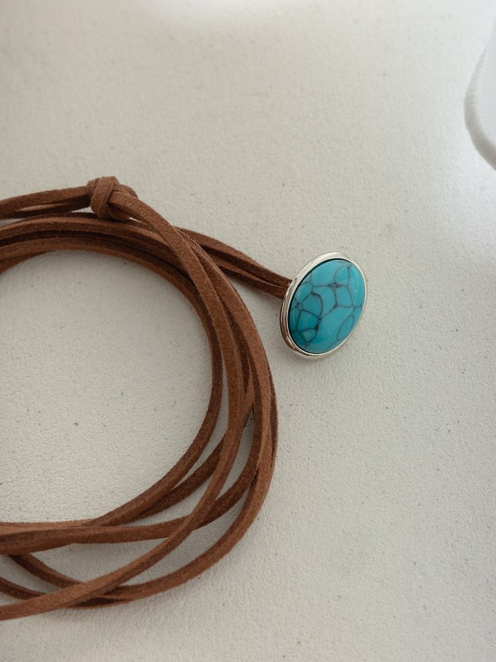 Sandy Vintage Turkey Suede Strap Necklace by Lenoii for Women - view 4