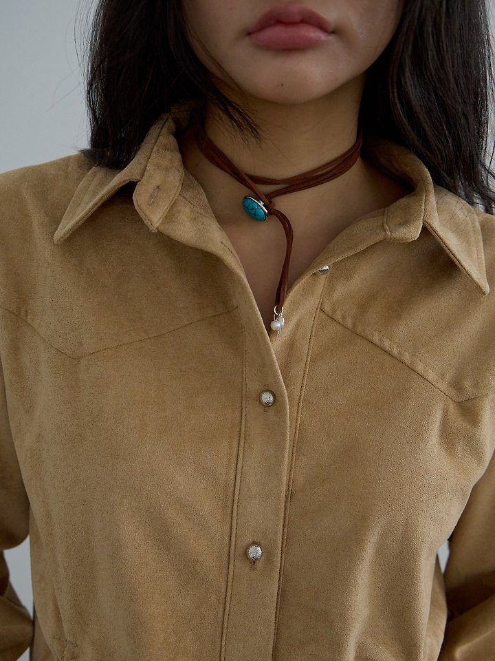 Sandy Vintage Turkey Suede Strap Necklace by Lenoii for Women - view 8