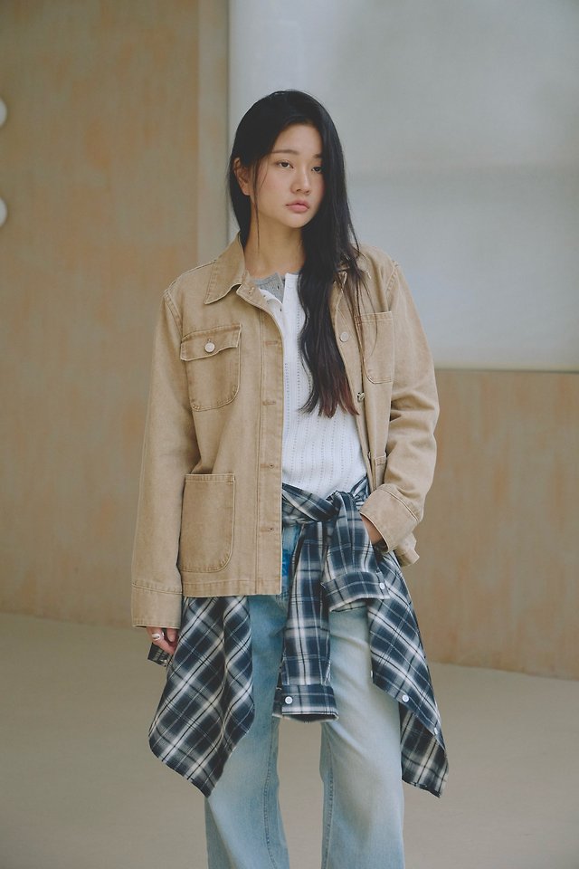 Soho Vintage Wash Chore Jacket by Lenoii for Women - view 2